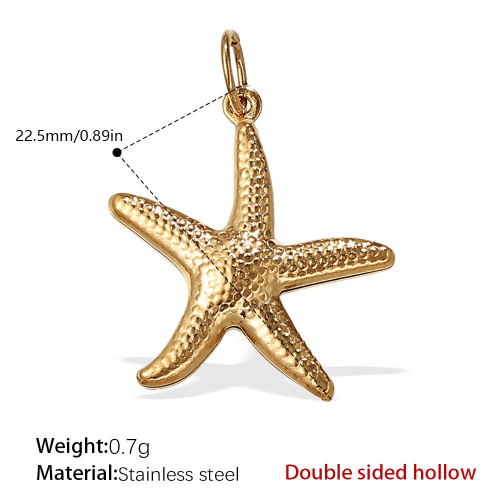 Stainless Steel Starfish Pendant Necklace Gold Sea Life Pendant Necklace Pendant Stainless Steel Diy Jewelry