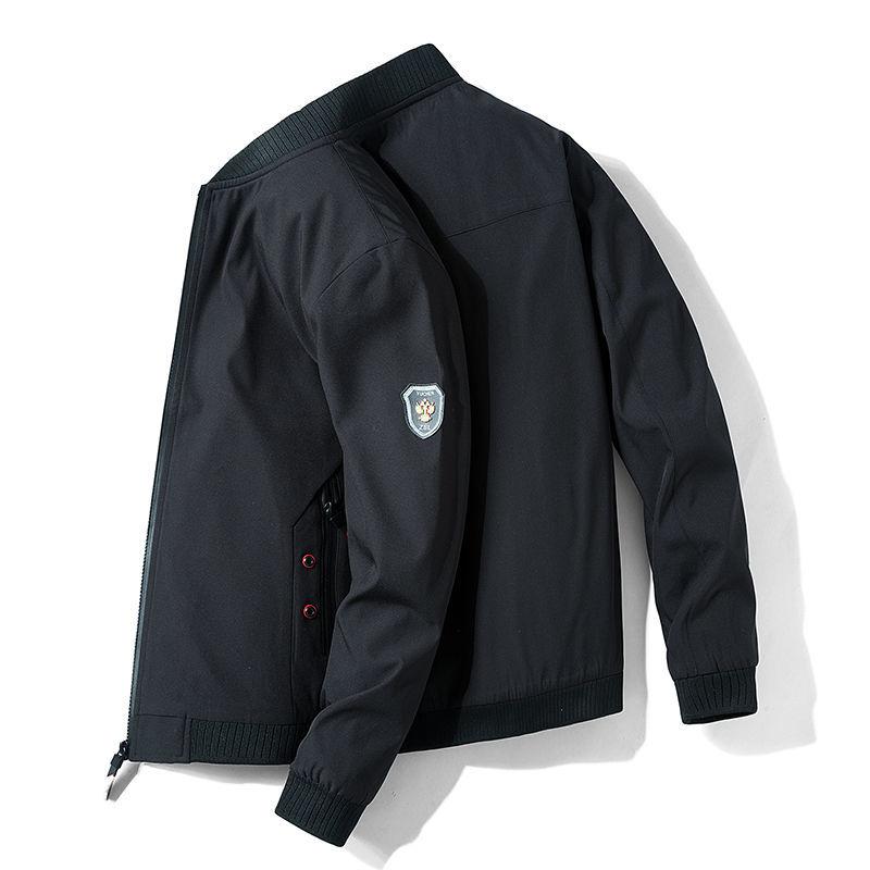 

Весенне-осенняя однотонная свободная куртка мужская повседневная спортивная куртка для молодежи на открытом воздухе M