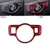 3Pcs For Mercedes-Benz A B C E GLK Class Red Carbon Fiber Headlight Switch Cover