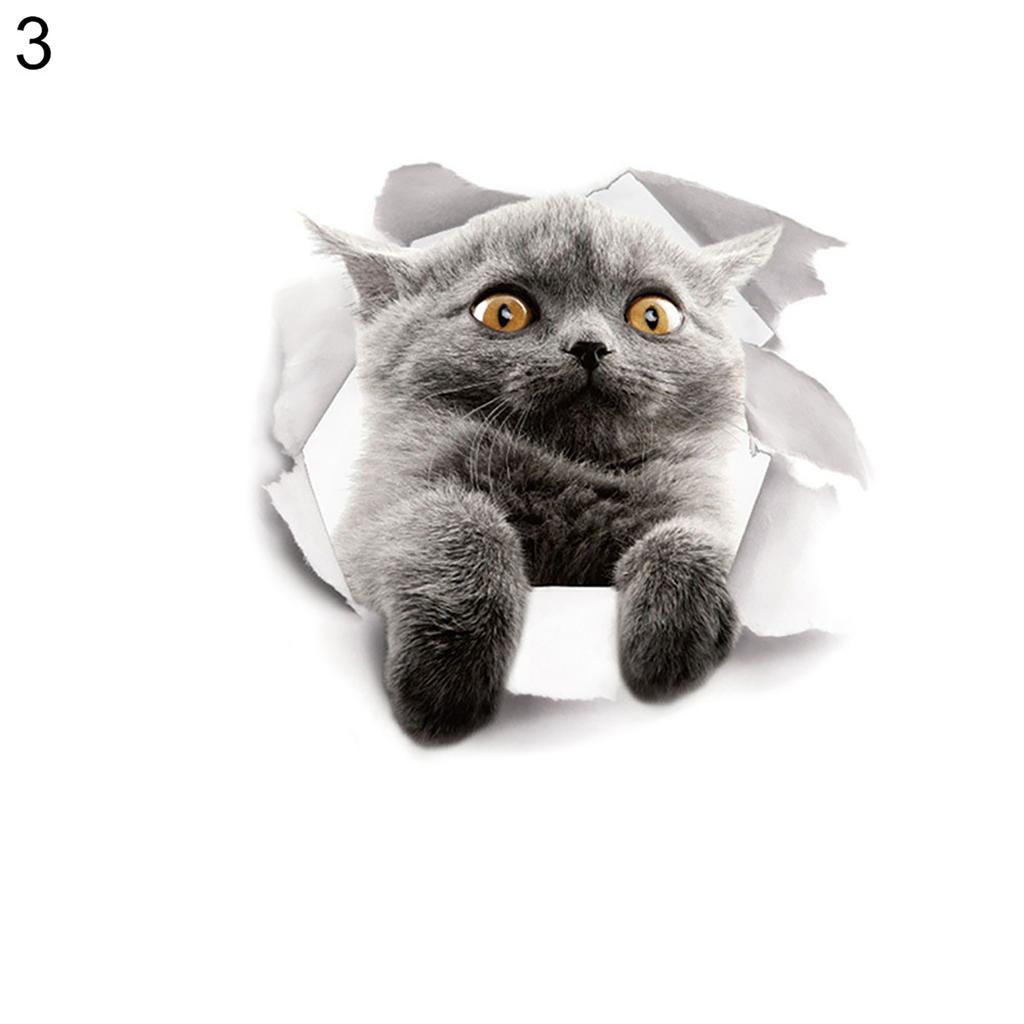 Yousheng Lovely Cat Toilet Lid Wall Sticker Fashion Home Art