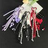 Y2k Acrylic Heart Keychain Hand-Woven Anti-Lost Braided Rope Key Chain Heart-shaped Macaron Color Bag Pendant Girls Gift