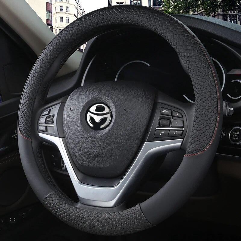 100% DERMAY Brand Leather Steering Wheel Cover Non-slip for Renault Megane 2 II MK2 2002-2009 Car Styling Auto Accessories