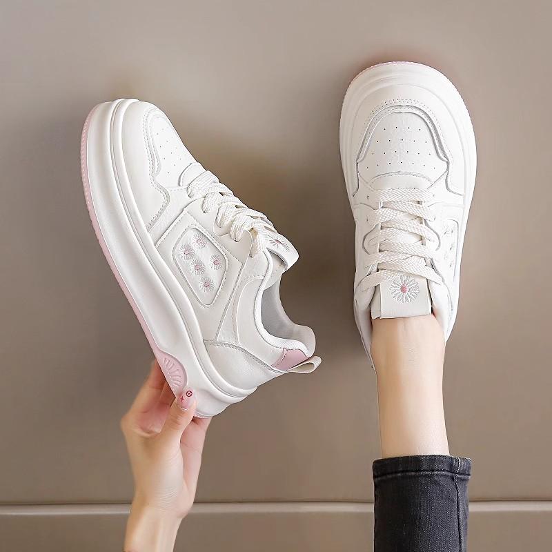 

Girls little white shoes heightened platform women s board shoes small new versatile sports and leisure shoes 35 розовый