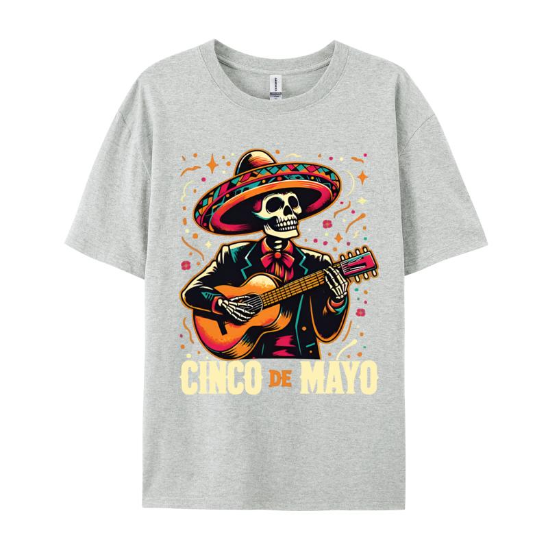 Cinco DeMayo Skeleton Skull Tshirt Funny TShirt T Shirts Slim Fit 3D Cotton Unisexs Tops Tees On Oversized