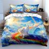 Rainbow Cat Artwork Decor Set Soft Comfortable Duvet Cover Bedding Set Included 1*Duvet Cover & 2*Pillowcases, Gift