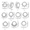 Fashionable Crystal Nose Piercing Ring Jewelry Stainless Steel Accessory for Ear Cartilage Music Festival Accessories