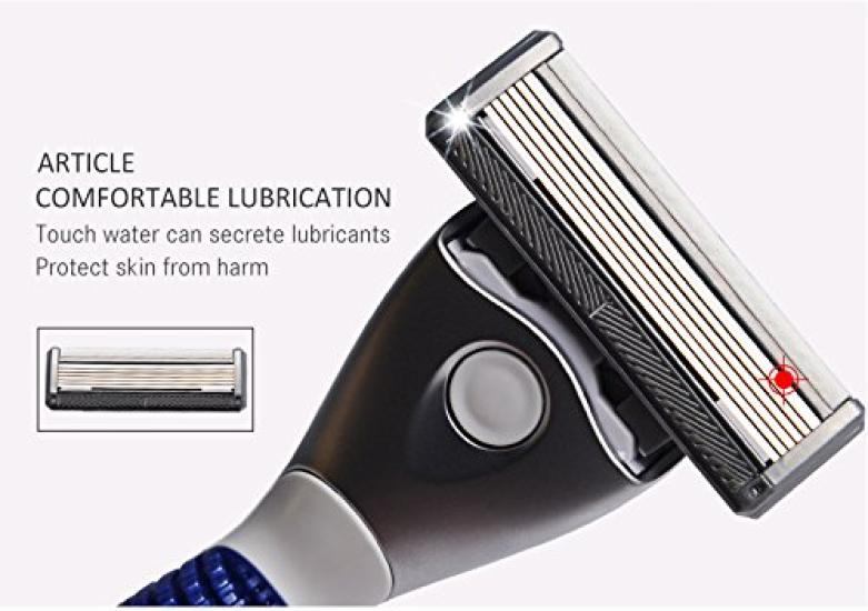 Close for Wet Replacement Blades Men's T-shaped Shaver, German-made, 6-blade, Shave, Washable/Suitable Shaving, (4-piece set)