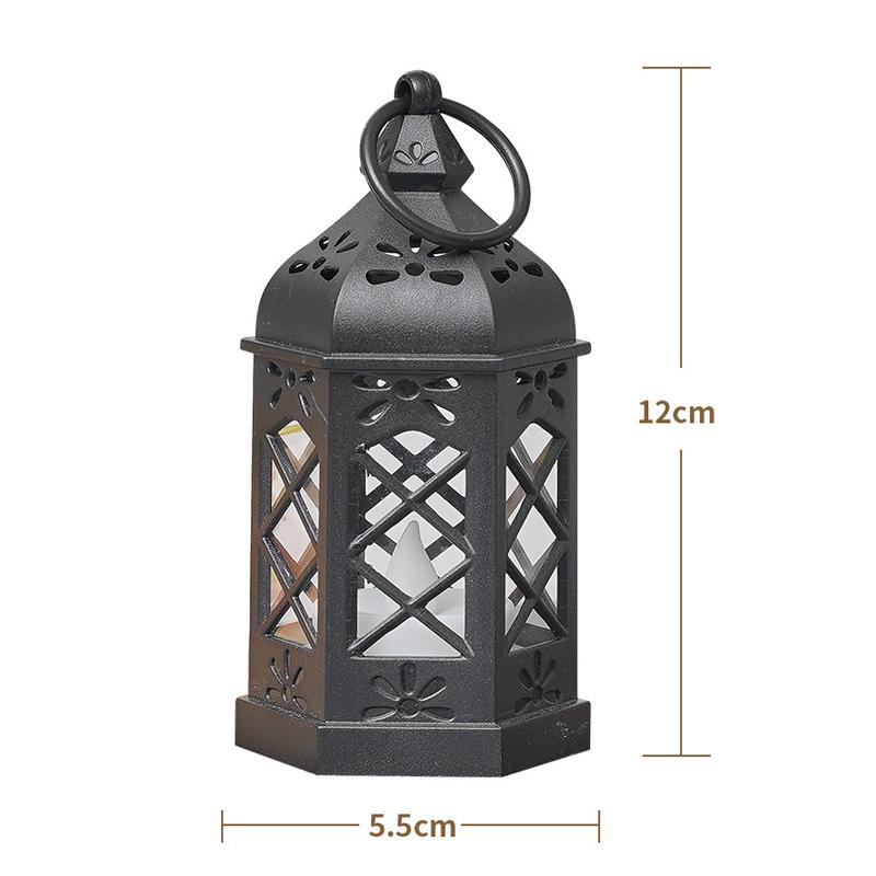 Non-Toxic Retro Desktop Lamp Atmosphere Decoration Dollhouse Toy Hexagonal Wind Lamp Candle Lamp Led Wind Lamps Portable Small Horse Lamps