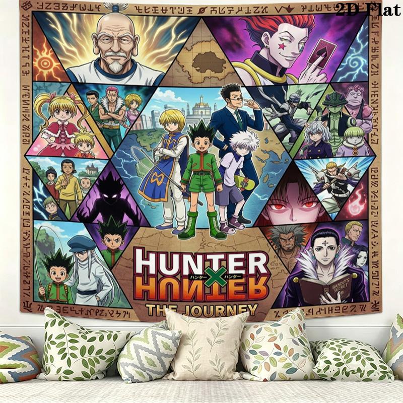 Hunter X Hunter Wall Tapestry Aesthetic Wall Hanging Printed Fabric Blanket Decorative Tapestries For Bedroom Living Room Home Decor