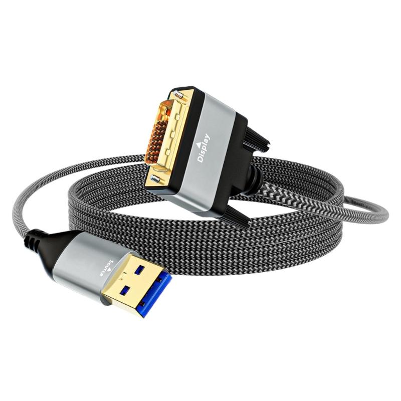 

Разъемы DVI (папа) Видеокабель USB3.0 Передача данных 5 Гбит/с FHD 1920x1200 для ПК, ноутбука 1
