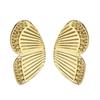 Women Concose Fahsion Gold Insect Butterfly Earrings Alloy Small Butterfly Half Wing Earrings Gift Jewerly Accessories for Women