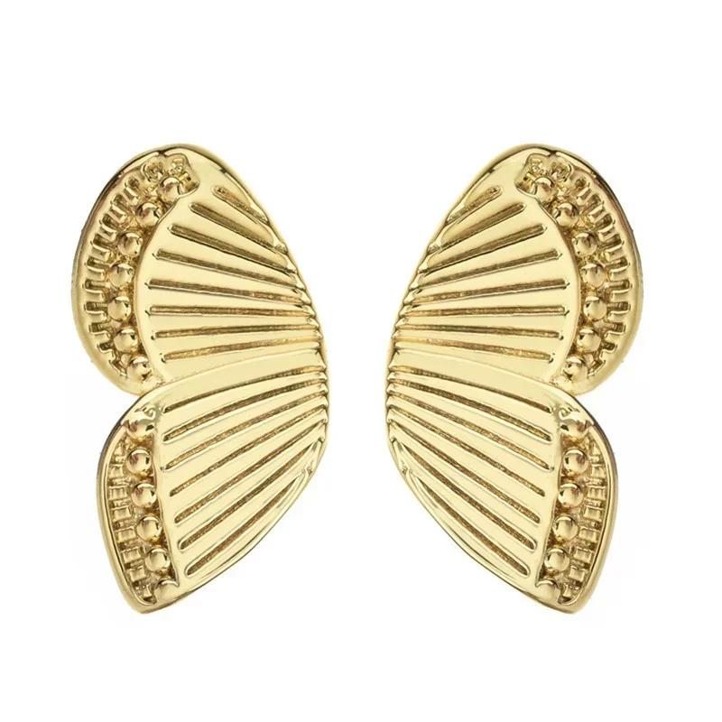 Women Concose Fahsion Gold Insect Butterfly Earrings Alloy Small Butterfly Half Wing Earrings Gift Jewerly Accessories for Women