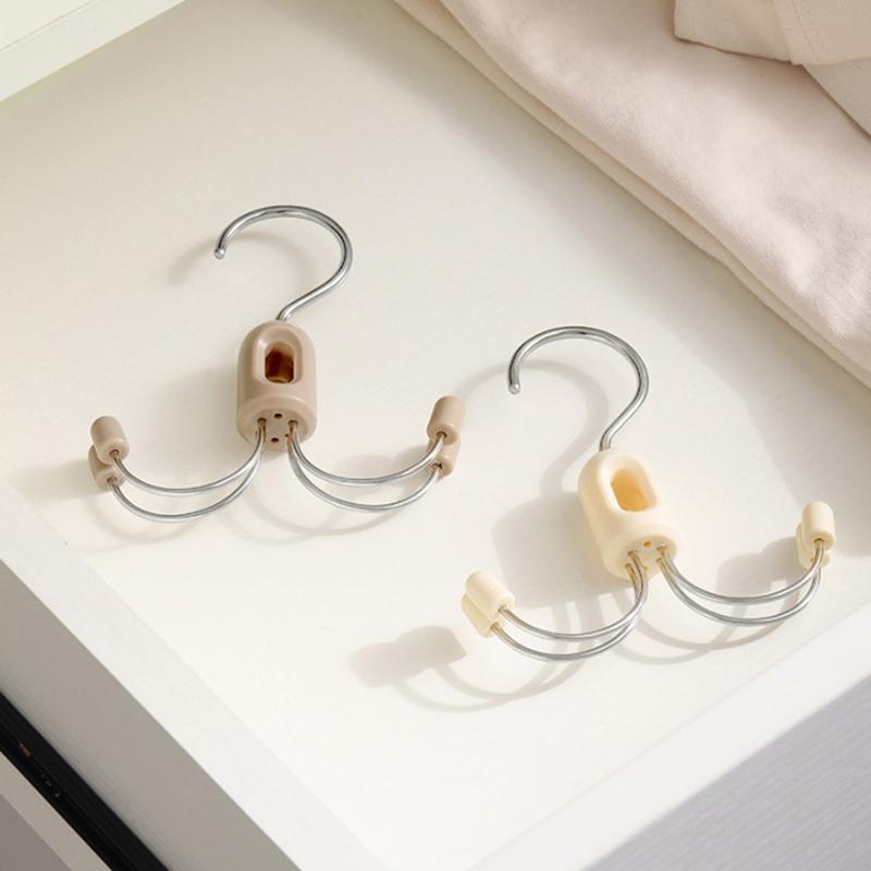 Foldable Hook Underwear Sling Bag Hat Storage Artifact Multifunctional Home Wardrobe Rotating Metal Hook
