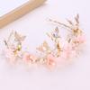 Elegant Pink Floral Crown Shiny Princess Rhinestone Tiara  Photography Props