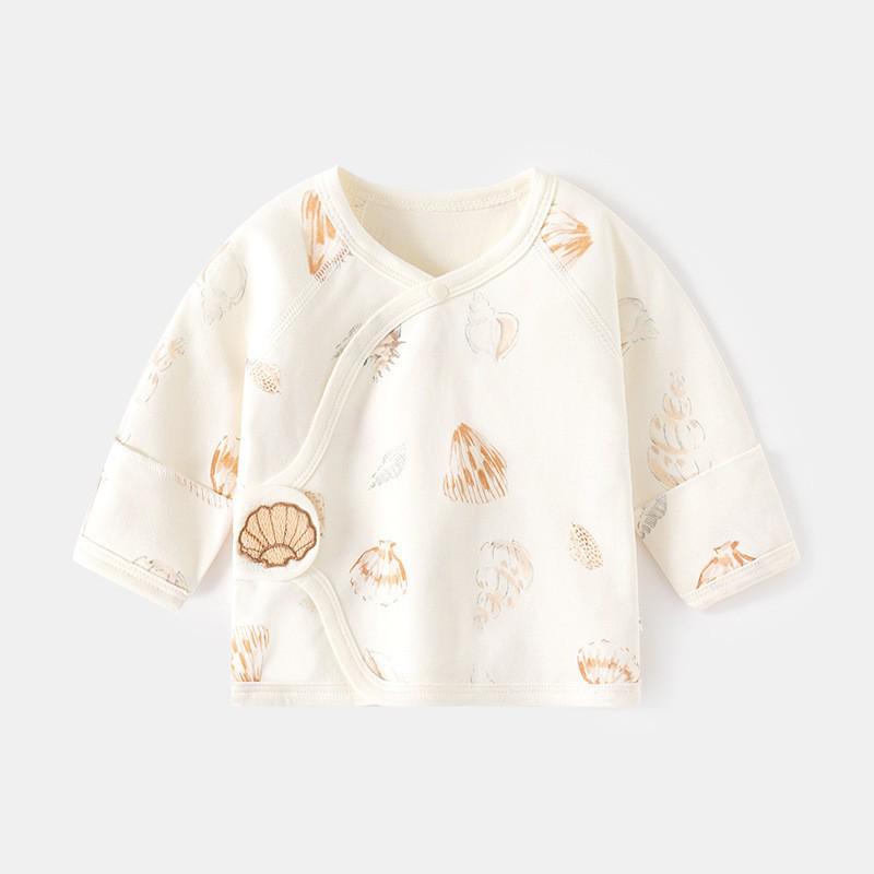 Newborn Boneless Pure Cotton Velcro Half-Back Pajamas - Spring/Autumn Style Baby Top
