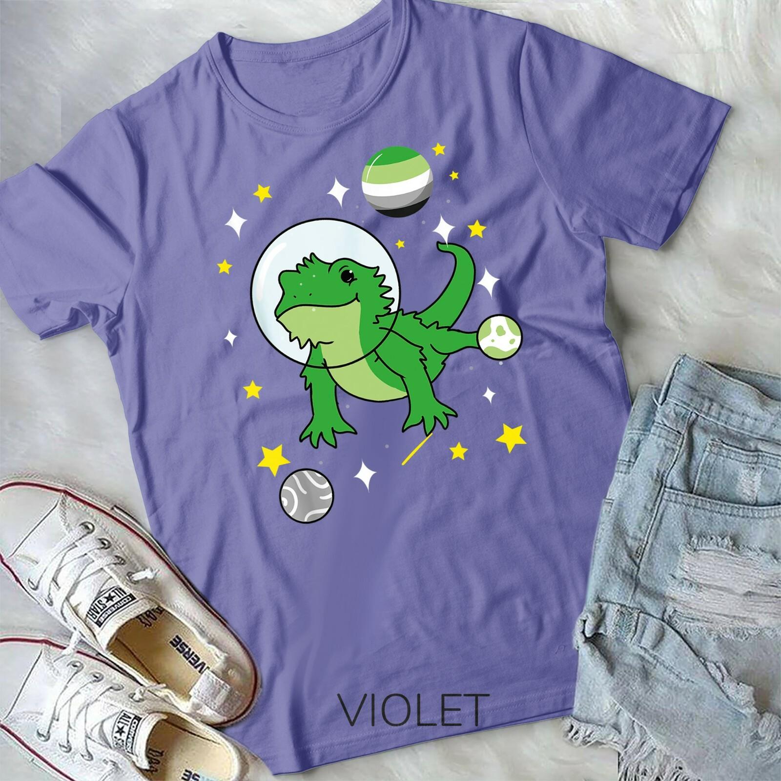 Aromantic Bearded Dragon In Space Aromantic Pride Unisex Youth T-shirt XL