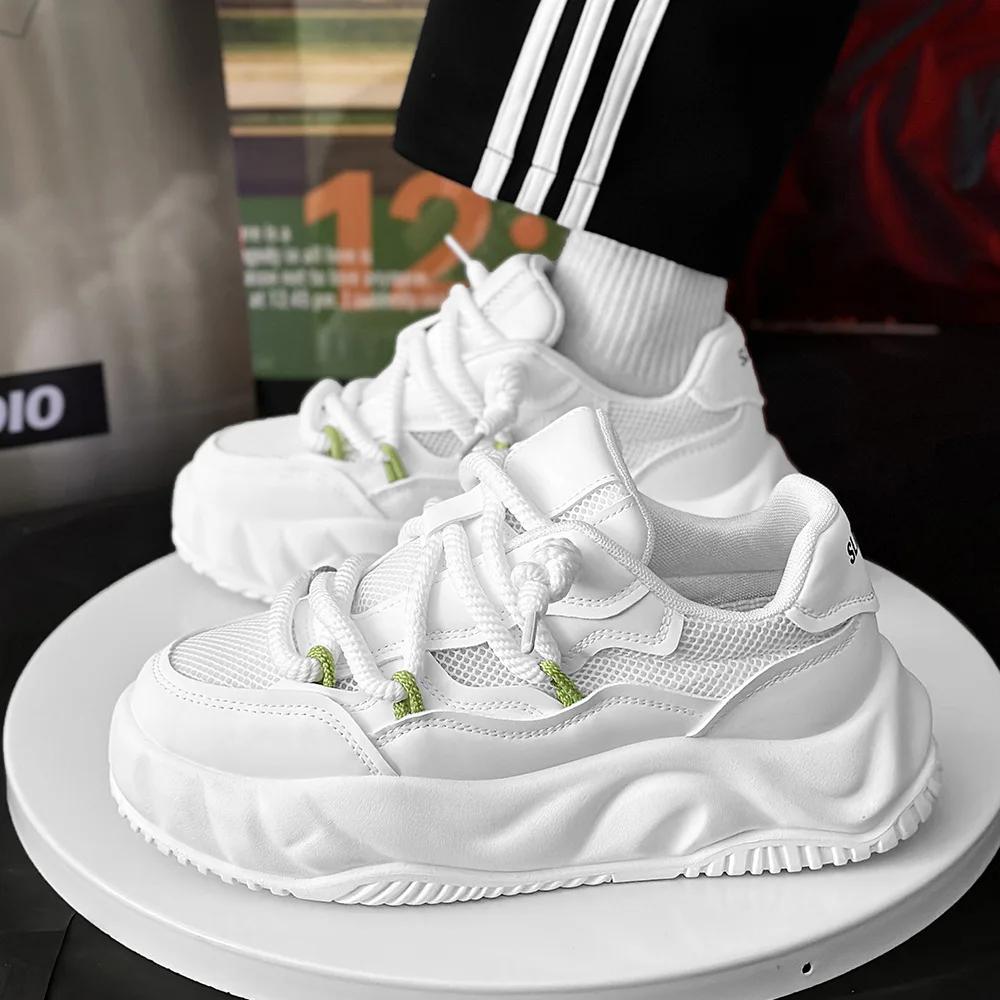 New Exquisite Men's Sneakers High Quality Casual Sports Shoes Thick Bottom Outdoor Thick Bottom Height Increasing Running Shoes