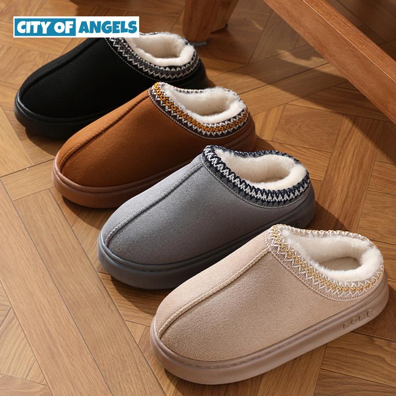New Fashion Fluffy Platform Slippers for Women Winter Plush Warm Cotton Shoes Woman Comfort Non Slip Unisex Home Slippers