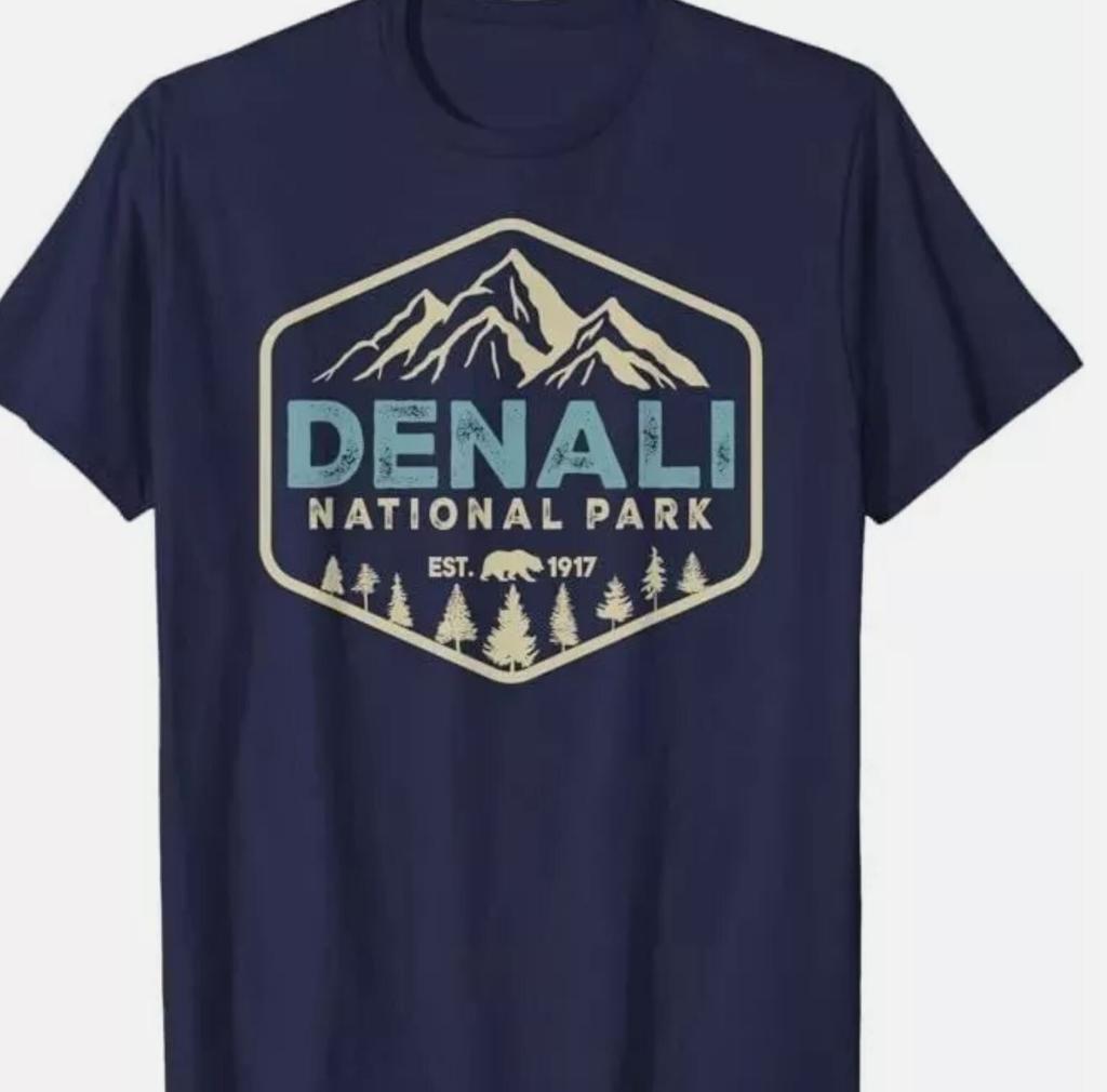 Retro Denali National Park mountains Nature Vintage Hiking T-Shirt