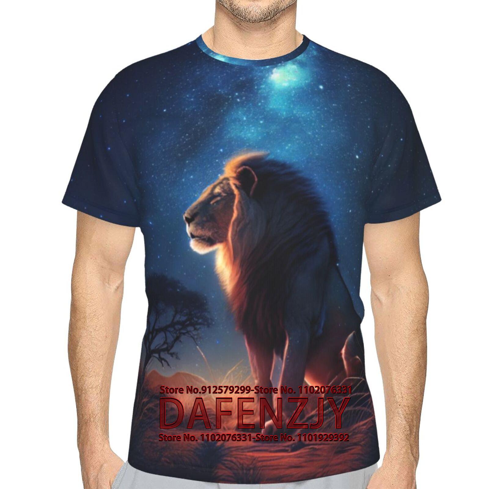 

Men s T-Shirt 3D Printed T-Shirt Novelty Tiger Lion Graphics T-Shirt Crewneck Tees XXXL армія зелений колір