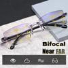 Vintage Reading Glasses Anti Blue Light Blocking Rimless Women Men Square Frameless Presbyopic Glasses Diopters +1.5 2 2.5 4.0