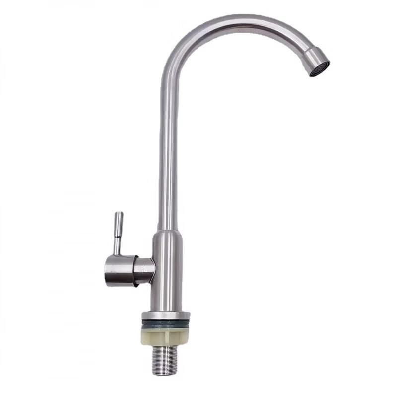 TLXT Wall-Mounted Stainless Steel Single Cold Kitchen Faucet