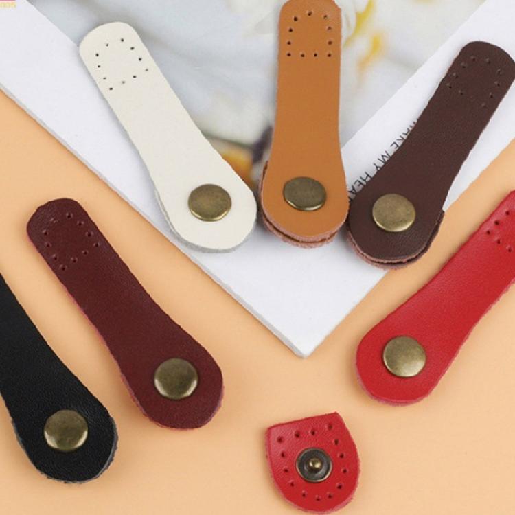 Handmade Hasp Buttons Leather Bag Buckles with Sewing Holes DIY Bag Accessories