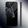 Domineering Cool Horse Phone Case Tempered Glass For IPhone 13 12 11 14 Pro Max Mini X XR XS 8 7 6s Plus SE 2020 Cover