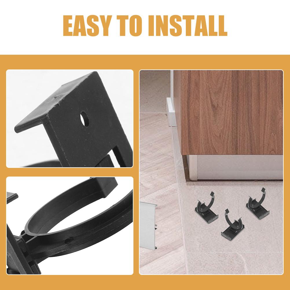 12 Sets Kitchen Cabinet Toe Kicks Furniture Leg Plinth Clips Buckle Skirting Board Trims Bracket Cabinet Leveler Kick Clips Leg