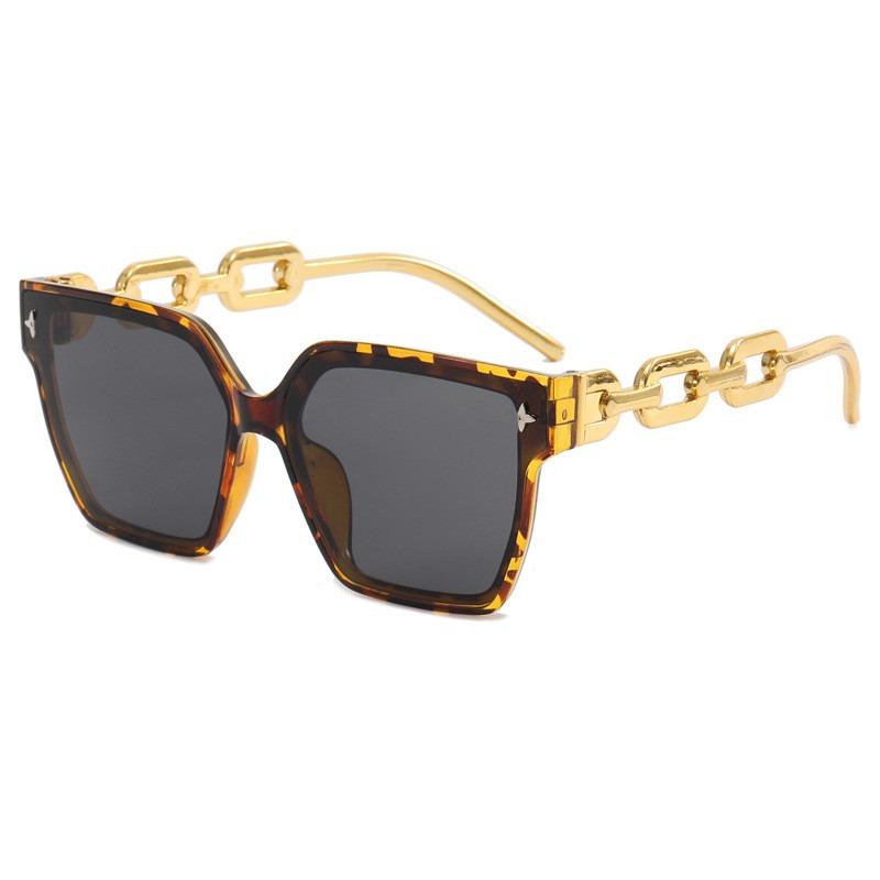 Square Sunglasses New New Arrival Chain Tide Big Frame Women's Sunglasses Ins Internet-Famous Sunglasses Personalized Glasses