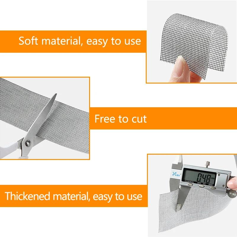 Window Screen Mosquito Net Repair Tape Self-adhesive Covering Wire Mesh Tape Seal for Window Door Tears Holes Patch Repair