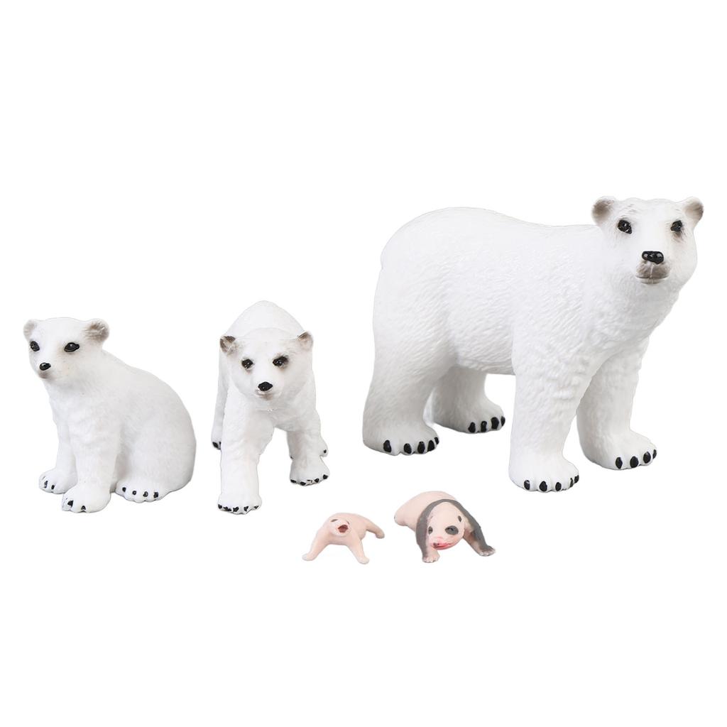 5pcs Simulation Animal Model Simulation Polar Bear Growth Ornament Children Cognitive Growth Cycle A