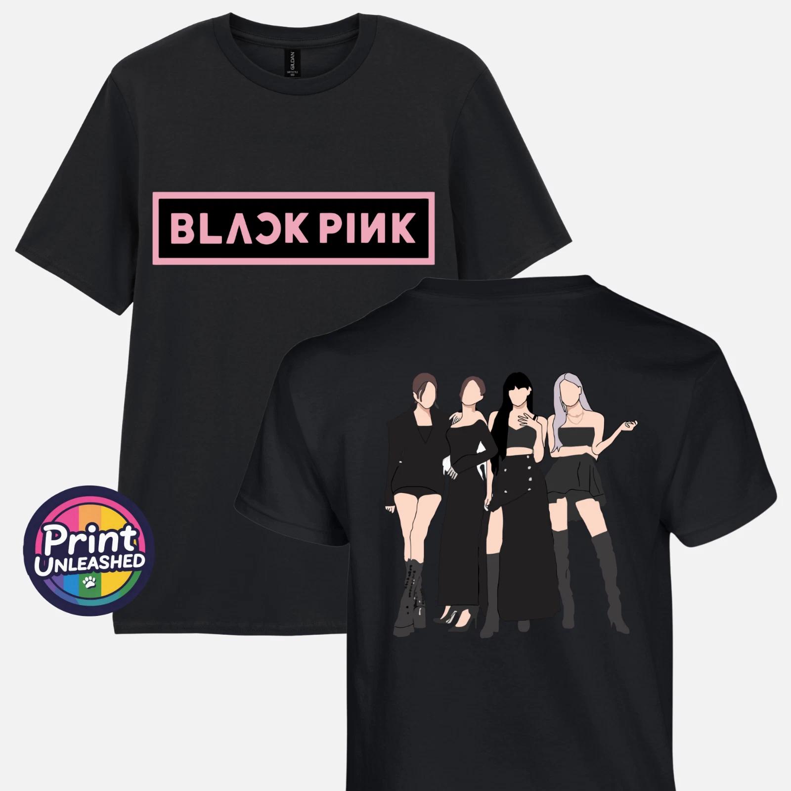 BLACKPINK T-Shirt KPOP Band Grafik T-Shirt Black Pink Unisex Oberteil Kinder Teenager Erwachsene M