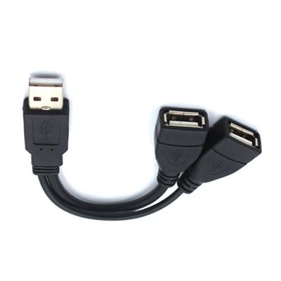 15-30cm High Quality USB 2.0 Cable USB Double Splitter Adapter Cable One To Two Female To USB 2 Male Power Extension Cable Cord