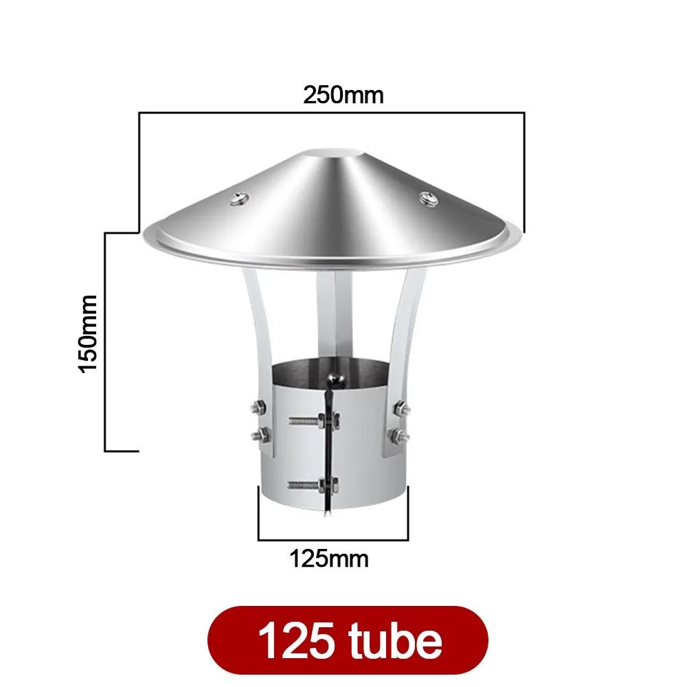 75-160mm Ventilated Rain Cap Stainless Steel Exterior Wall Air Outlet Stove Pipe Protector Cover Chimney Exhaust Hood Fireplaces