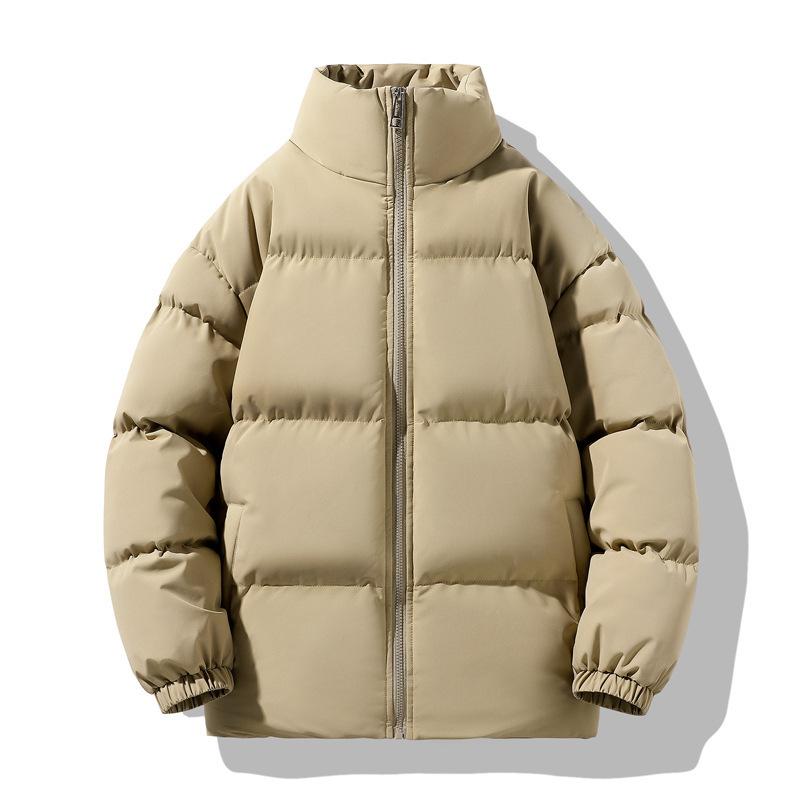 Padded Clothes Men's Solid Color Stand-up Collar Winter New Loose Velvet Thickened Cotton Clothes Thermal Down Jacket Jacket Charge