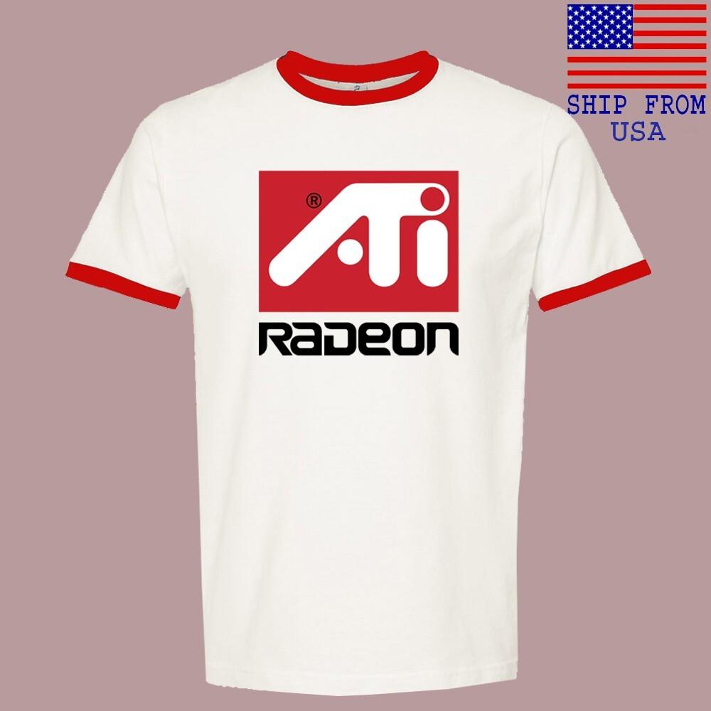 ATI Radeon Men#039;s Ringer Red Size S3XL Unisex T-Shirt M