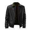 Men 'S Leather Jacket Lapel Autumn and Winter Leather Jacket Motorcycle Suit Youth Large Coat