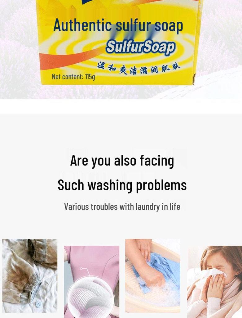 Sulfur Soap for Face & Body - Antibacterial, Exfoliating, Oil-Control, Skin-Nourishing Cleanser.