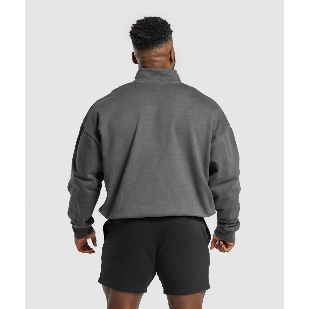 Gymshark Premium Legacy 1 4 Zip Black A7a3m Bb67