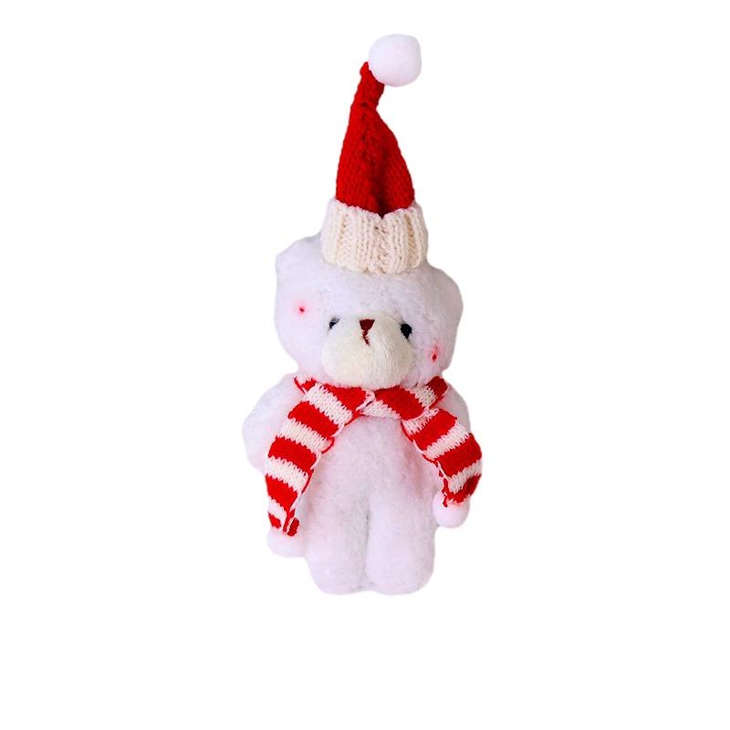 Cute Christmas Blush Scarf Teddy Bear Plush Doll Keychain Pendant Toy 20cm Height