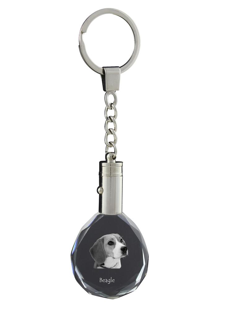 Beagle - pendant with a photo of a dog, crystal key ring in a gift box, a unique gift by Art-Dog