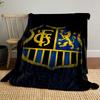 Golden Lion and Striped Shield Design Patterned Blanket, Flannel, Suitable for All Seasons, Home Decor, Warm and Cozy