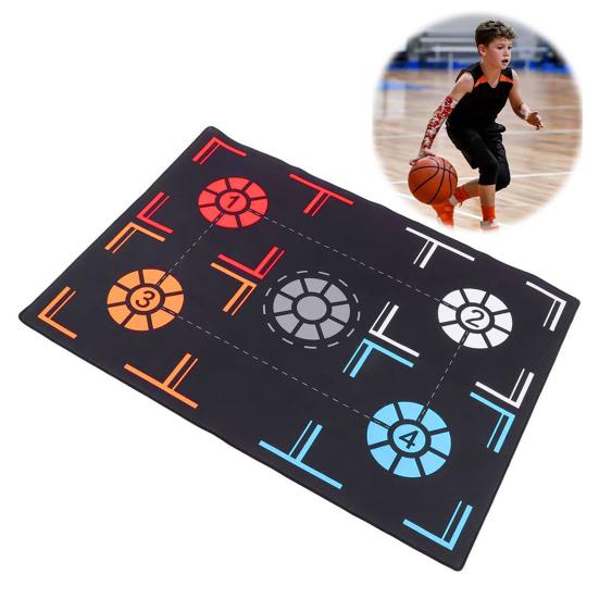 Basketball Training Mat for Kids Improve Dribbling Skills Non-Slip Surface Mat Foldable Anti-Slip