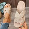 Womens Slide Sandals, Non- Water-Resistant PU - Sandals With All-Day Comfort For Indoor Outdoor Casual Errands & Beach Days