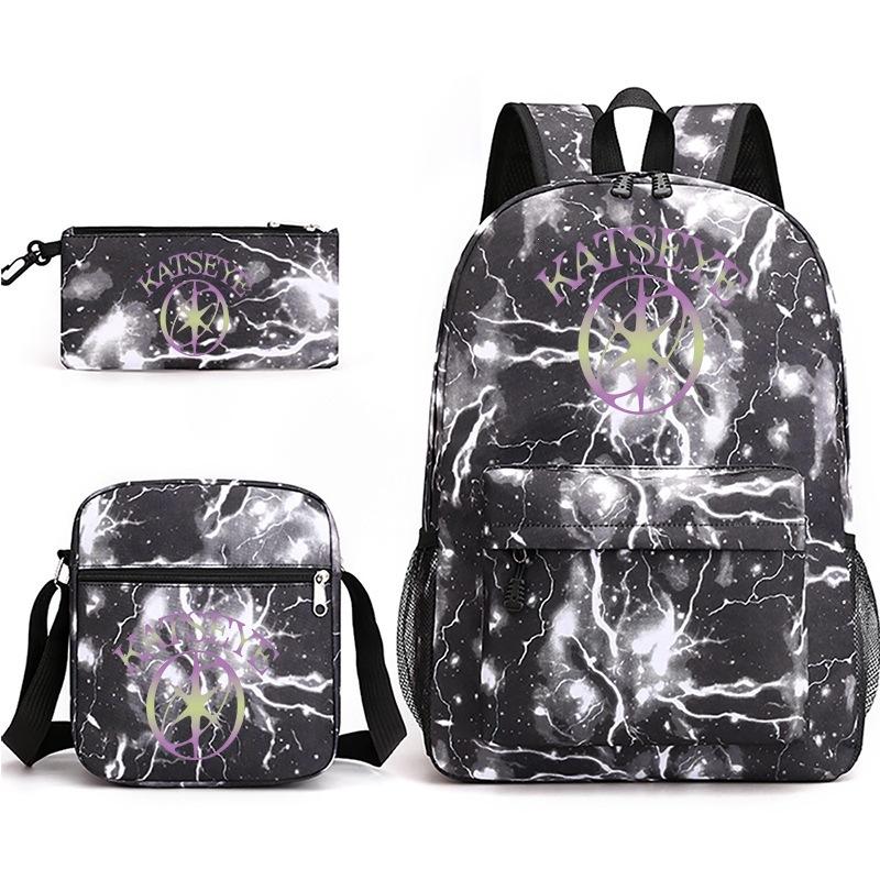 Zaino Katseye con Stampa K-Pop Borsa a Spalla Astuccio Set da 3 Pezzi Set Multifunzionale per Scuola e Viaggio