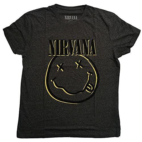 Nirvana T Shirt Inverse Smiley Brindle S Black S
