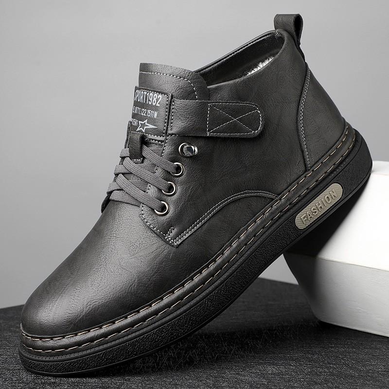 Mens Winter Warm Thickened Leather Martin Boots