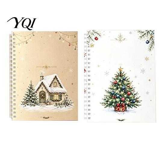 Portable Gift Card Case Christmas Book, 8x6 Inch Spiral Bound Holiday Keepsake Booklet, Organizer Holder Merry Greeting Album for Xmas Party Supplies