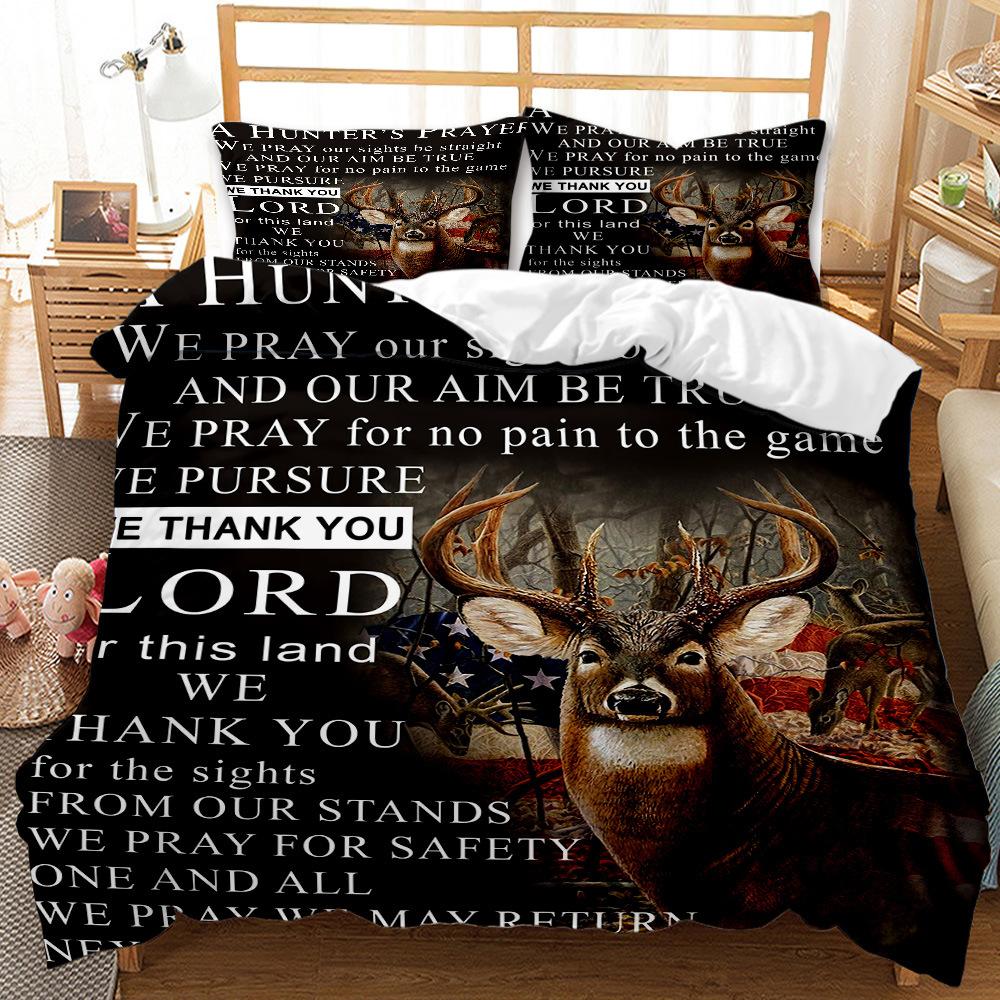 3D Digitally Printed Postcard Envelope Animal Model Three-Piece Set Abrasive Quilt Cover Bedding Kit